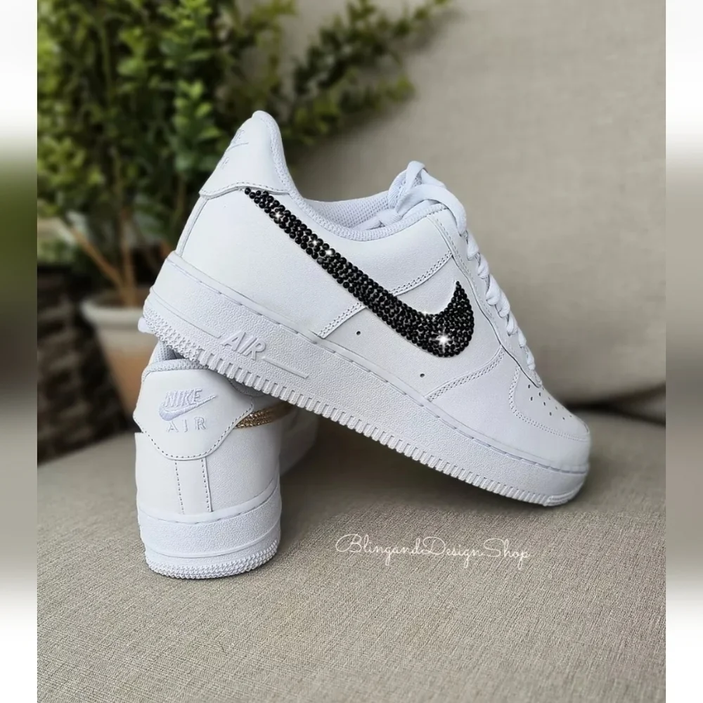 Bling Nike Air Force 1 Low Sneakers Customized with Swarovski Crystals Custom